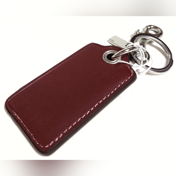 Coach Bottle Opener Key Fob Keychain with Stamp Silver Bright Orange Leather NWT - Picture 12 of 15